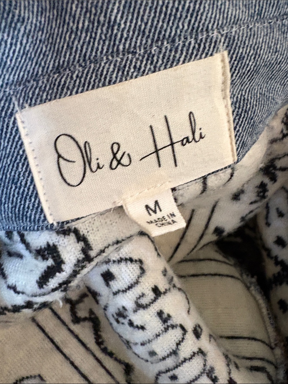 Oli & Hali Patchwork Sherpa Jacket in Cream, Brown & Olive  oversized Denim Trim - Picture 5 of 7